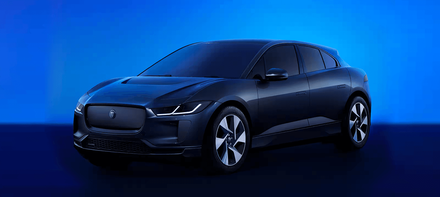 front three-quarter view of a Jaguar I-Pace