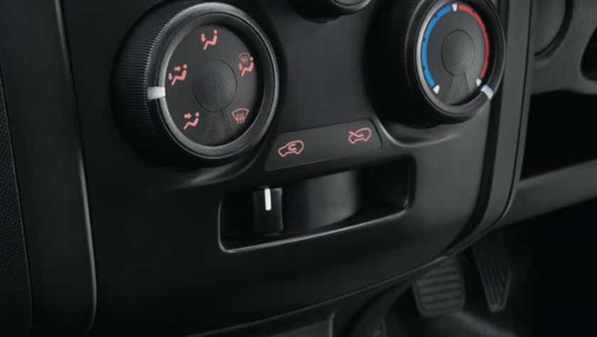 Dashboard climate control panel of an Isuzu D-Max