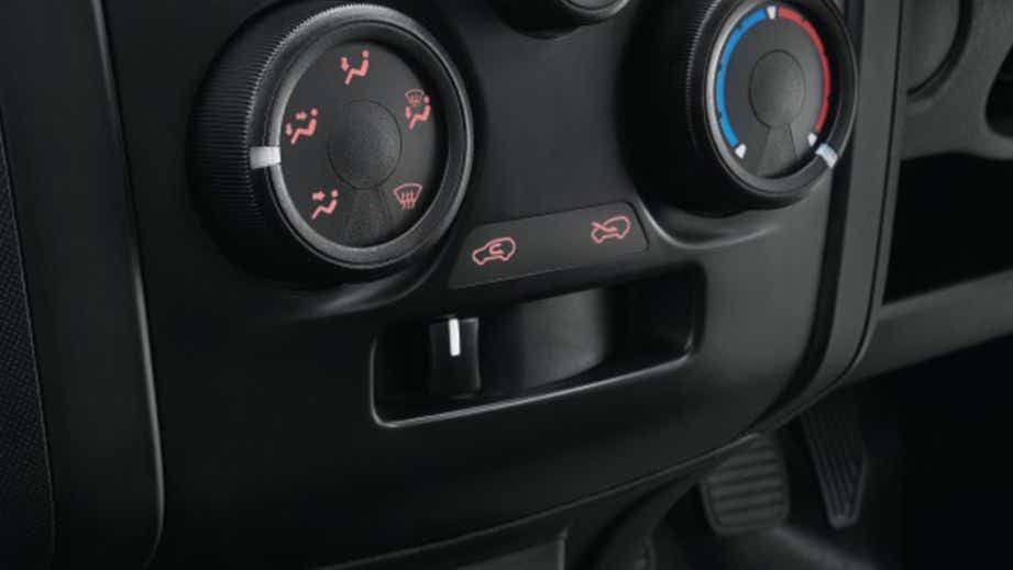 Dashboard climate control panel of an Isuzu D-Max