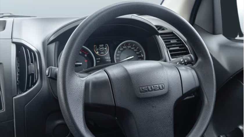 steering wheel and dashboard of an Isuzu D-Max