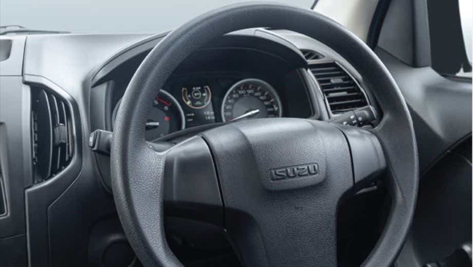 steering wheel and dashboard of an Isuzu D-Max