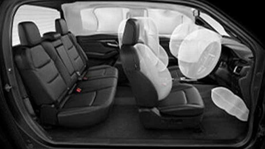 Interior cabin with deployed airbags of an Isuzu MU-X
