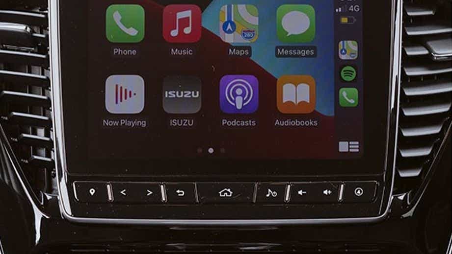 Infotainment touchscreen of an Isuzu MU-X