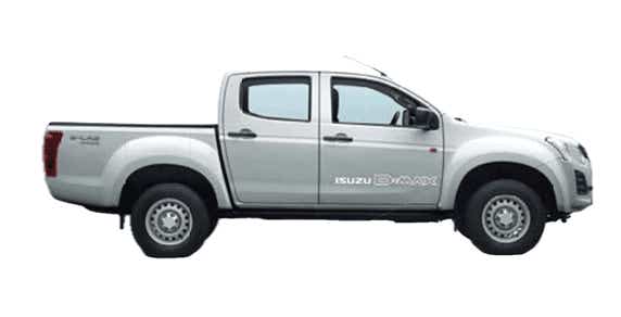 side view of a Splash White Isuzu S-CAB