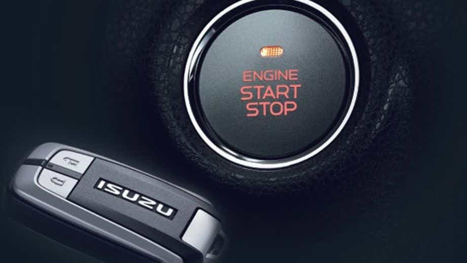 Key fob and push-button start of an Isuzu V-Cross