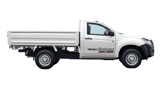 side view of a Splash White Isuzu D-Max