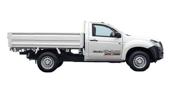 side view of a Splash White Isuzu D-Max