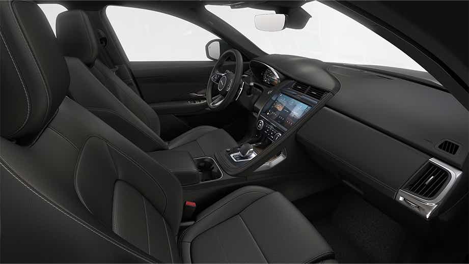 interior front seats and dashboard of a Jaguar E-Pace