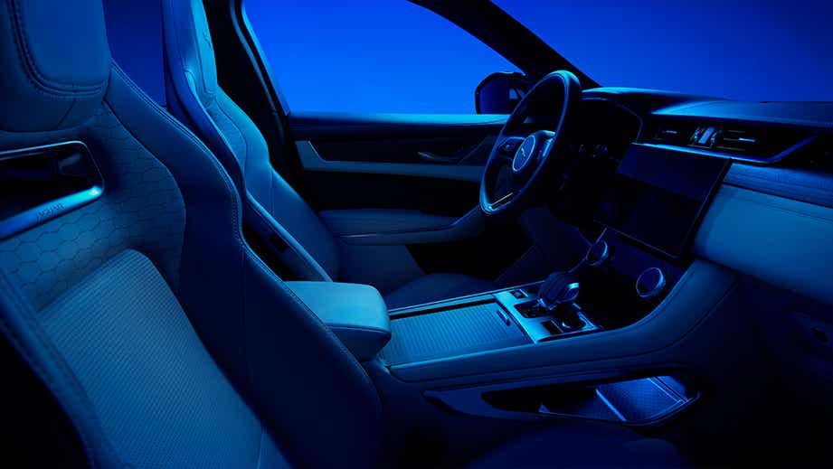 interior dashboard and front seats of a Jaguar F-Pace
