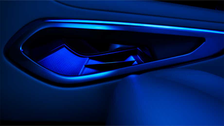 Interior door panel detail of a Jaguar F-Pace