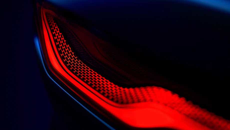Close-up of a taillight of a Jaguar F-Type