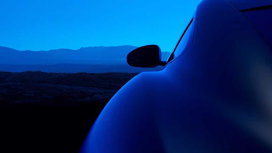 Rear quarter view of a Jaguar F-Type