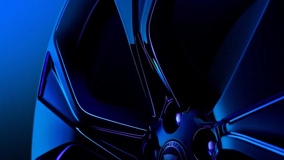 Close-up of a wheel on a Jaguar F-Type