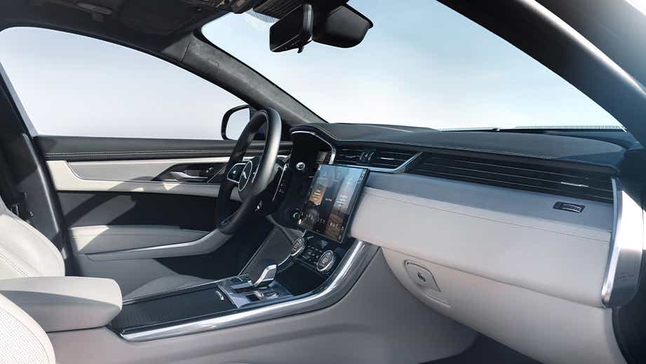 interior dashboard of a Jaguar XF