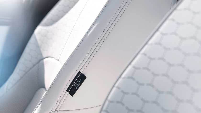 close-up of a seat in a Jaguar XF