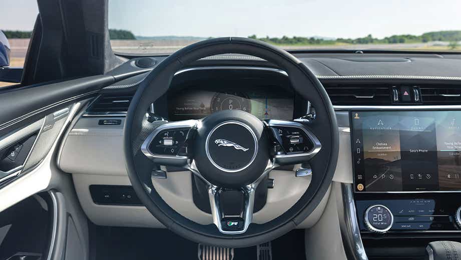 Interior dashboard of a Jaguar XF
