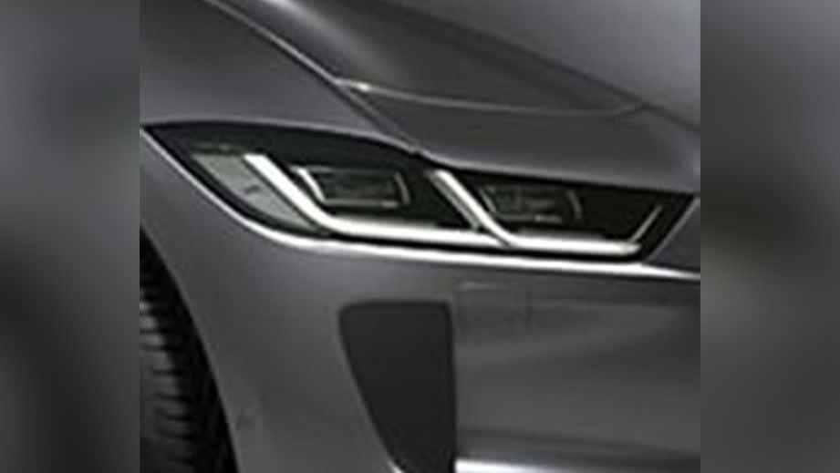 headlight close-up of a Jaguar I-Pace