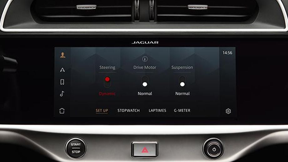 Infotainment touchscreen of a Jaguar I-Pace