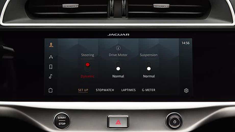 Infotainment touchscreen of a Jaguar I-Pace