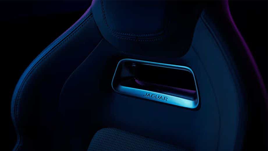 Close-up of the interior sport seat of a Jaguar I-Pace