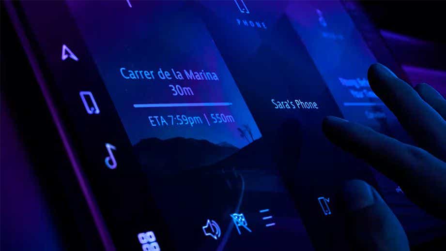 Infotainment touchscreen of a Jaguar I-Pace