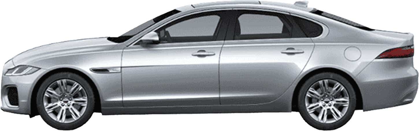 side view of a Hakuba Silver Jaguar XF