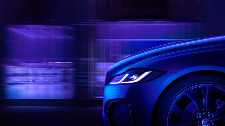 Front headlight and wheel of a Jaguar XF