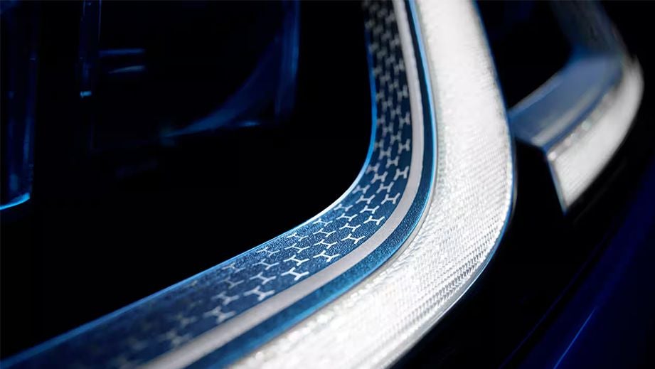 Headlight close-up of a Jaguar XF