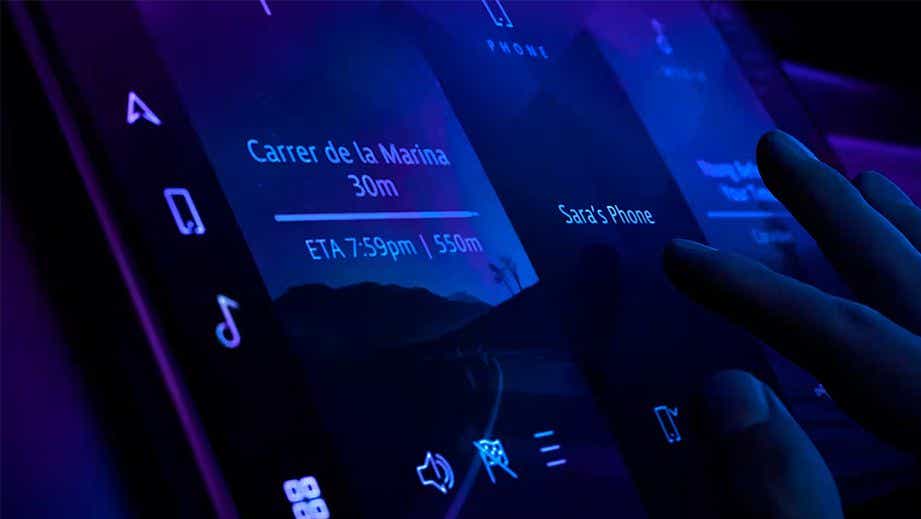 infotainment touchscreen detail of a Jaguar XF