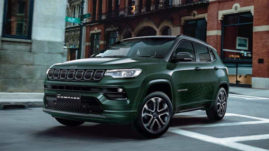 front three-quarter view of a Jeep Compass