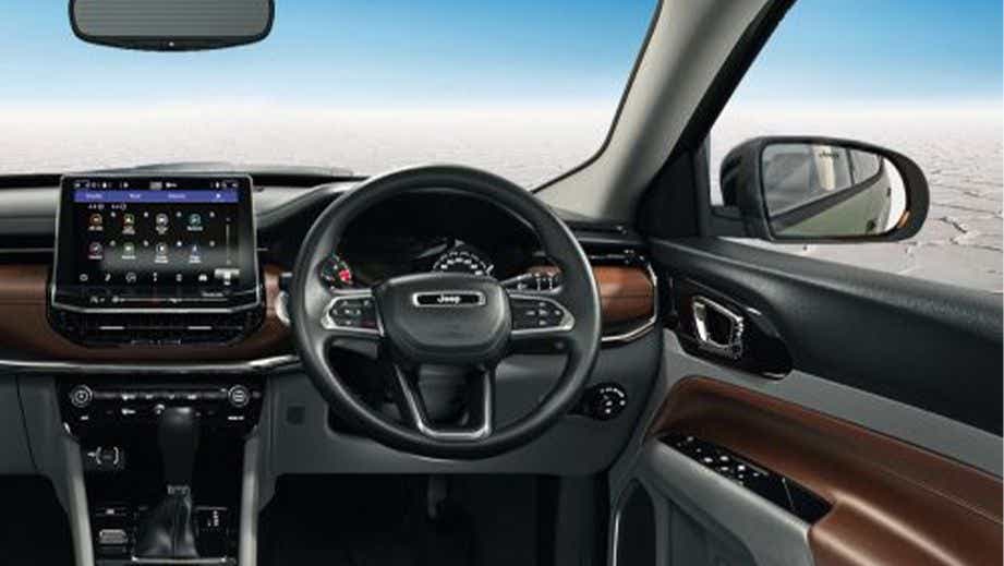 interior dashboard view of a Jeep Compass