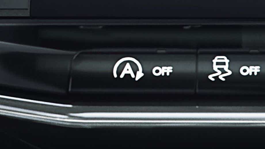 auto start-stop control button close-up of a Jeep Compass