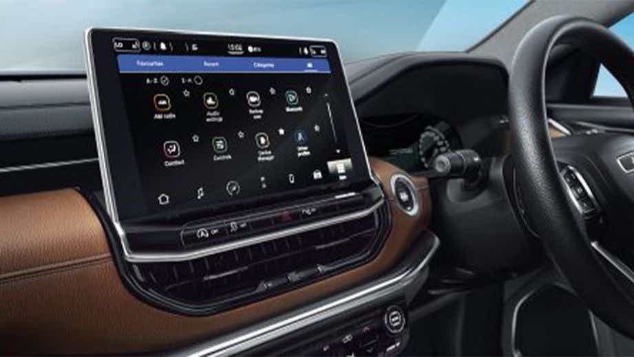 interior dashboard view of a Jeep Compass