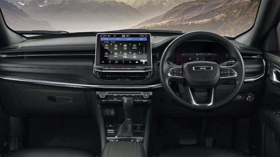 interior dashboard view of a Jeep Compass