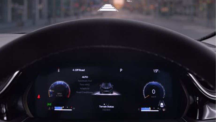 Instrument cluster and dashboard of a Jeep Grand Cherokee