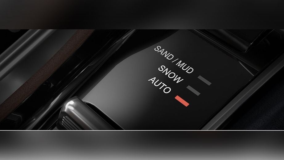 drive mode selector close-up of a Jeep Meridian 2022-2023