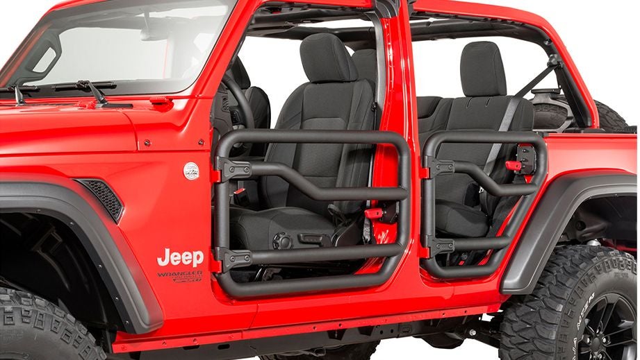Open door side view of a Jeep Wrangler 2021-2023