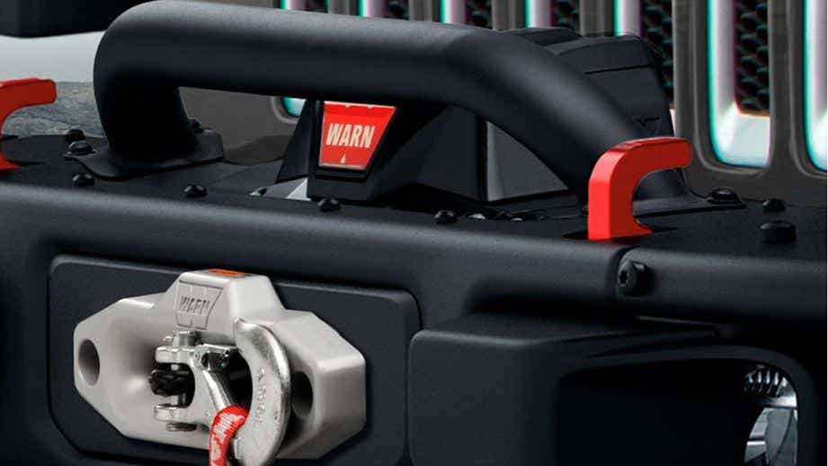 front bumper detail of a Jeep Wrangler 2021-2023