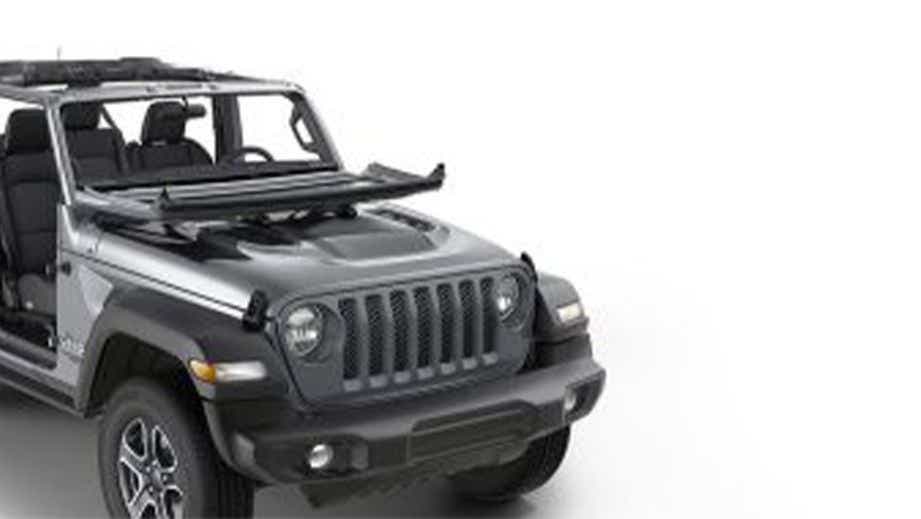 front three-quarter view of a Jeep Wrangler 2021-2023