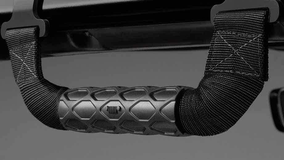 Close-up view of a Jeep Wrangler 2021-2023 handle accessory
