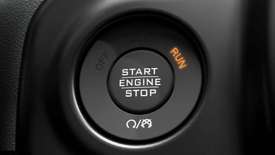 engine start-stop button of a Jeep Wrangler 2021-2023