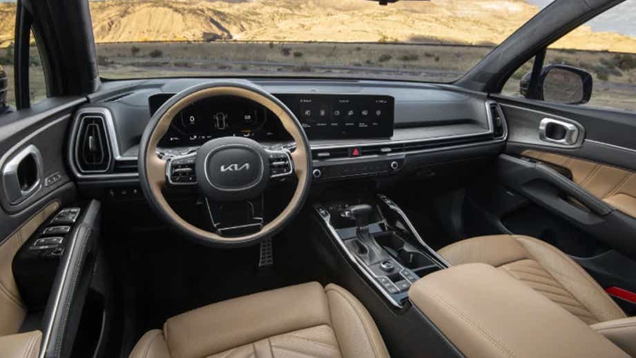 Interior dashboard of a Kia Sorento