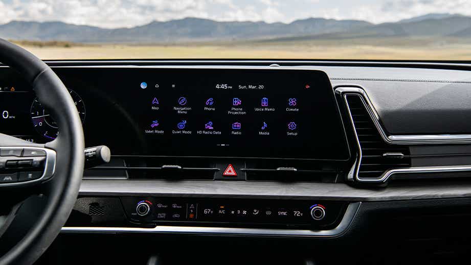 Interior dashboard of a Kia Sportage