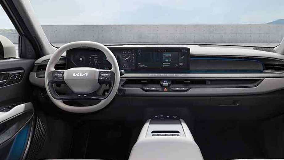 Interior dashboard of a Kia EV9