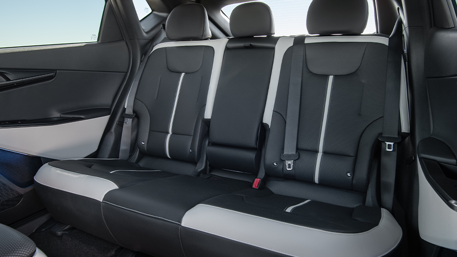 Rear seat interior of a Kia EV6