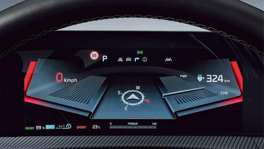 digital instrument cluster of a Kia EV6