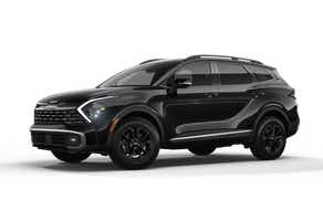 front-side view of a Black Kia Sportage