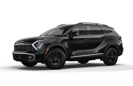 front-side view of a Black Kia Sportage