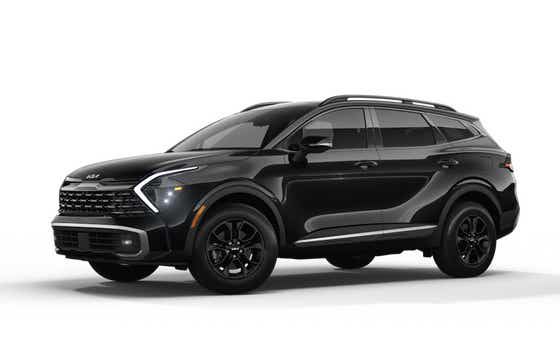 front-side view of a Black Kia Sportage