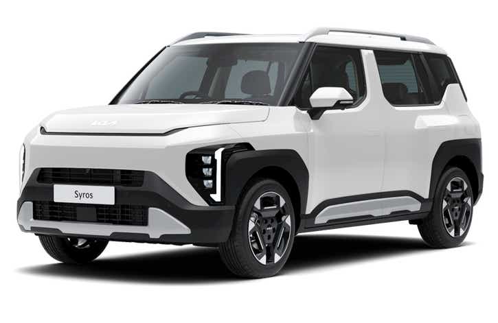 front three-quarter view of a Kia Syros